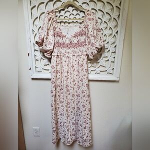 Baevely NWT Ditsy Floral Print Smocked Maxi Dress Size 1XL
